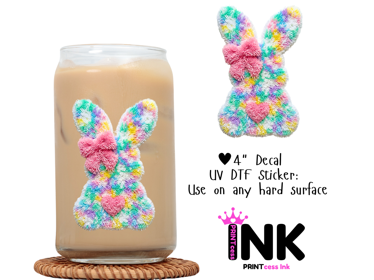 🎁 Easter UVDTF100748 UV DTF Sticker | Ready to Apply Decal | Waterproof Permanent Sticker for Tumblers, Cups, Laptops, and More| Tumbler Cup Decal 4" UV DTF Sticker (100% off)