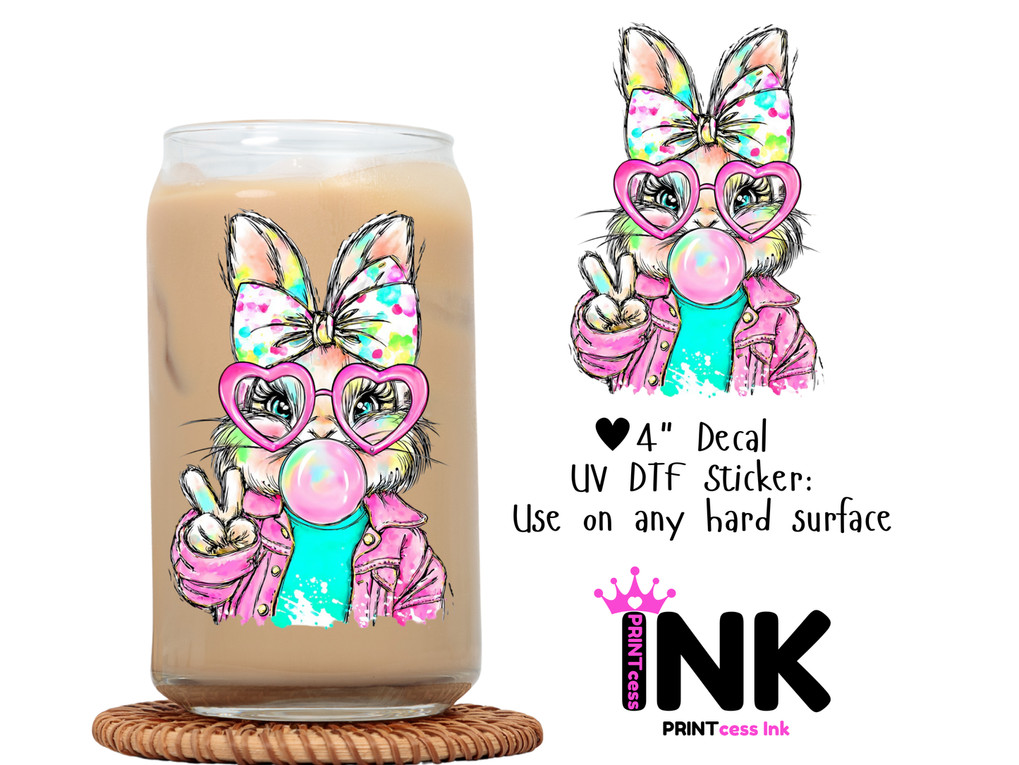 🎁 Easter UVDTF100746 UV DTF Sticker | Ready to Apply Decal | Waterproof Permanent Sticker for Tumblers, Cups, Laptops, and More| Tumbler Cup Decal 4" UV DTF Sticker (100% off)