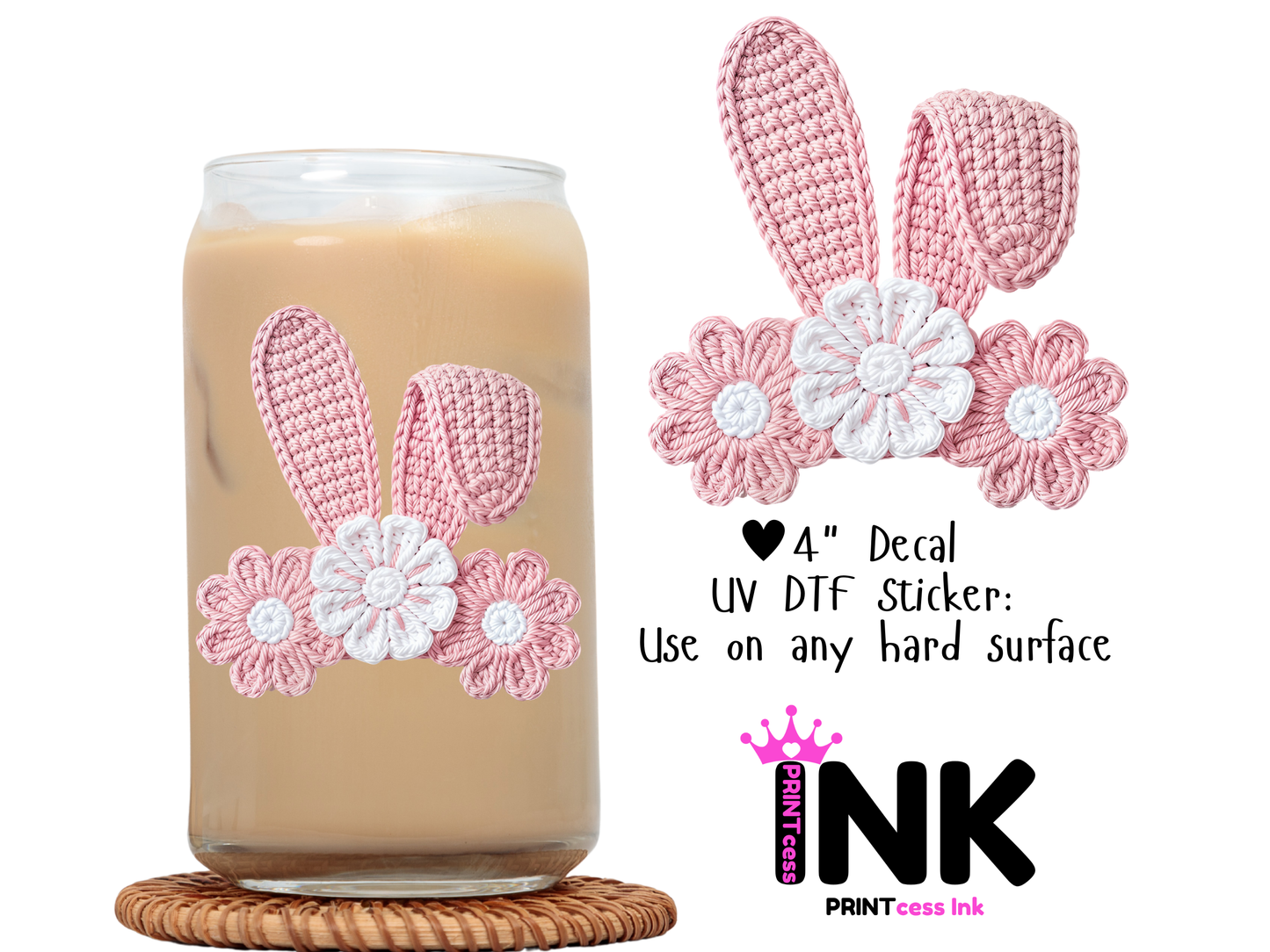 🎁 Easter UVDTF100753 UV DTF Sticker | Ready to Apply Decal | Waterproof Permanent Sticker for Tumblers, Cups, Laptops, and More| Tumbler Cup Decal 4" UV DTF Sticker (100% off)