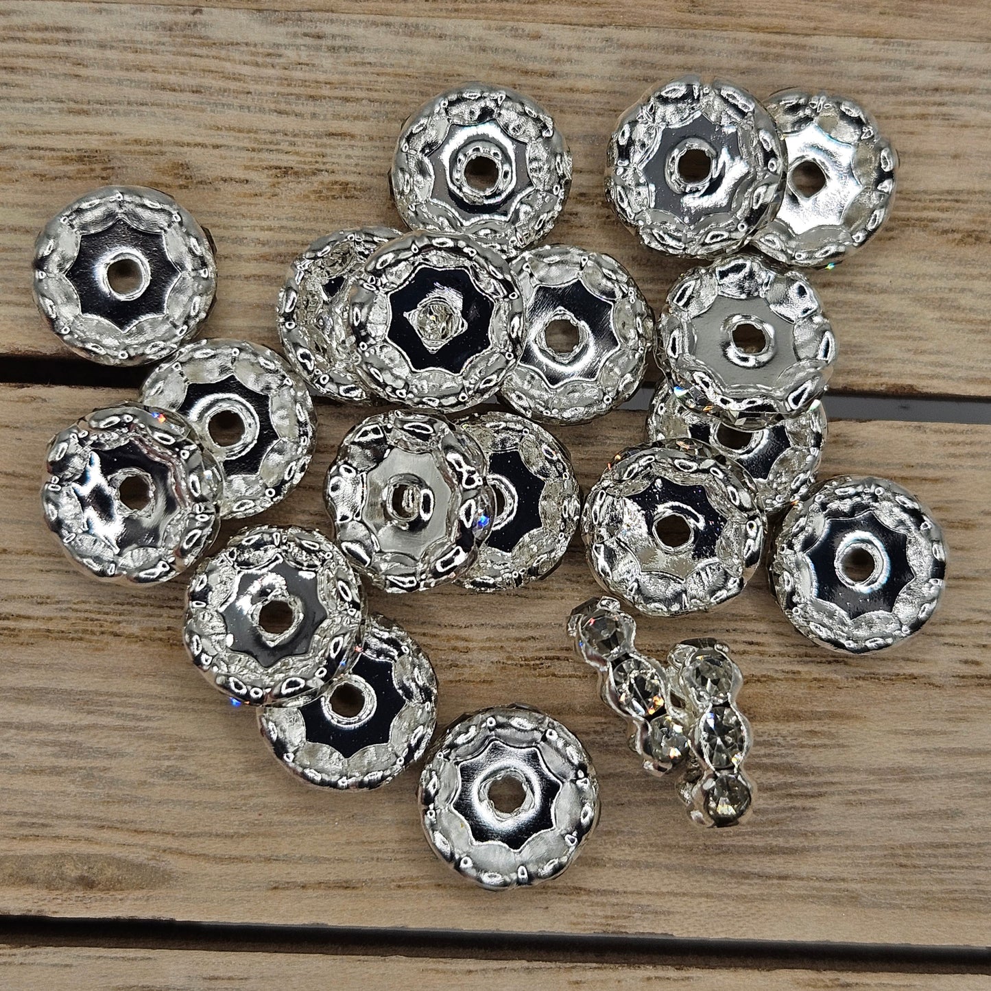 Crystal Wave Spacer Beads 10mm and 12mm | Spacers for Silicone Beads | Accessories for Beading