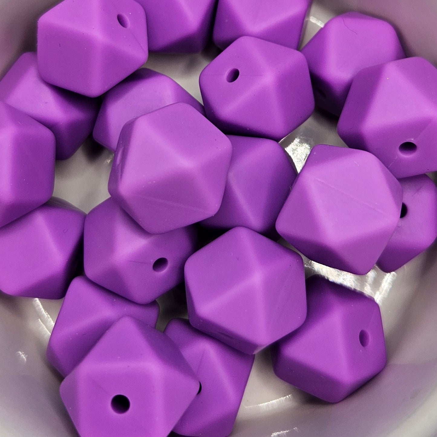 Hexagon Silicone Bead - 14mm - LIGHT PURPLE