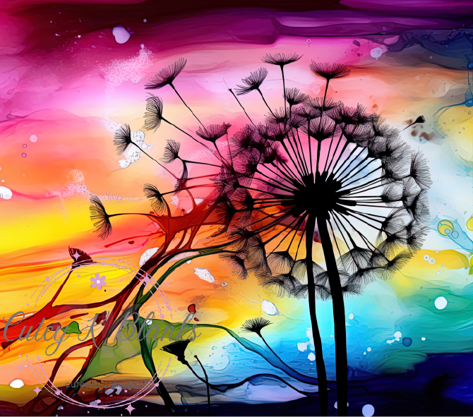 Tumbler Wraps - Colourful Dandelion - TW100074 - Cutey K Blanks
