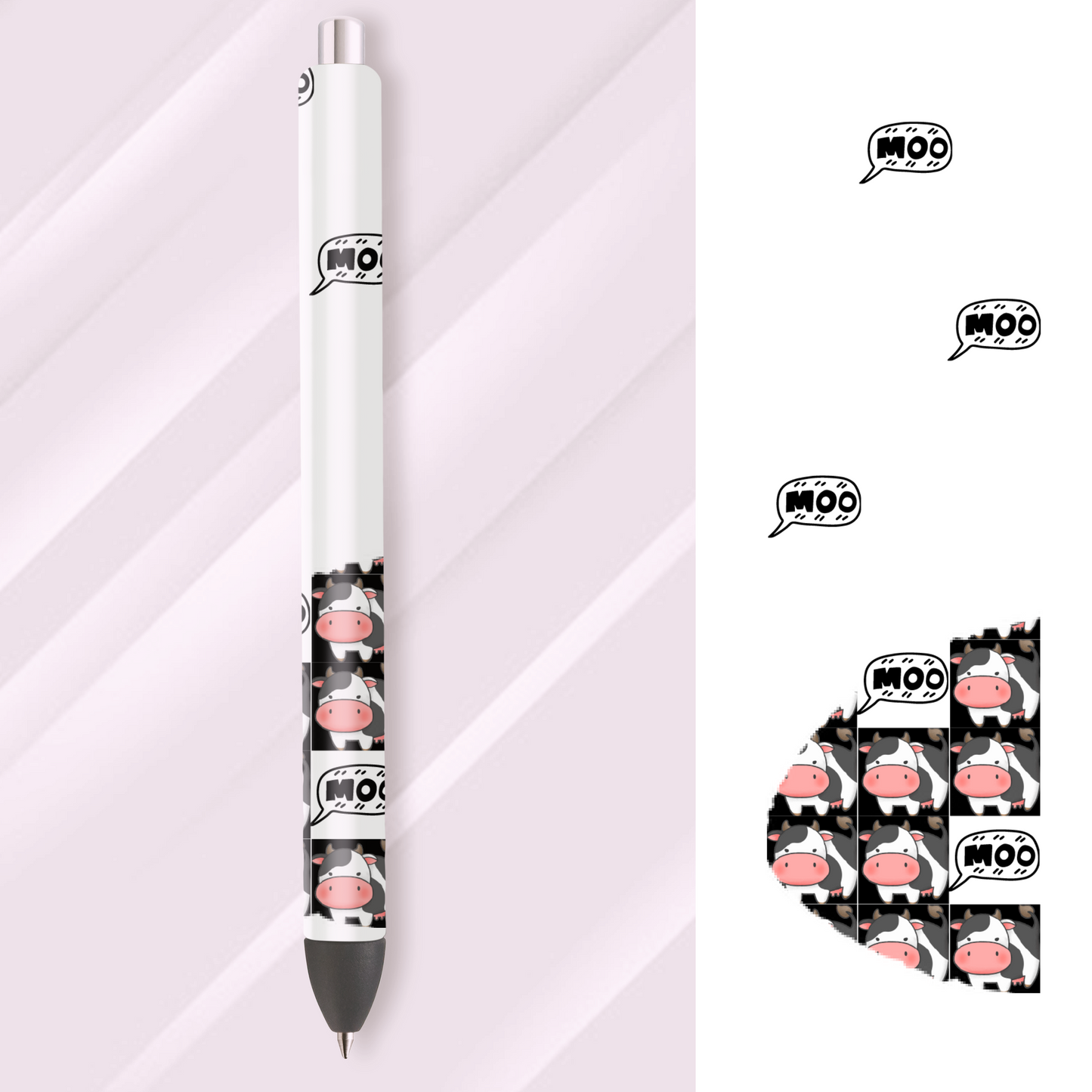 UV DTF Pen Wrap: Cow pen wrap sticker UVDTF100563
