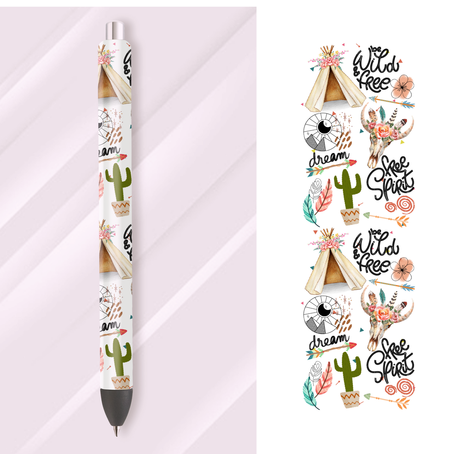 UV DTF Pen Wrap: Western pen wrap sticker UVDTF100561