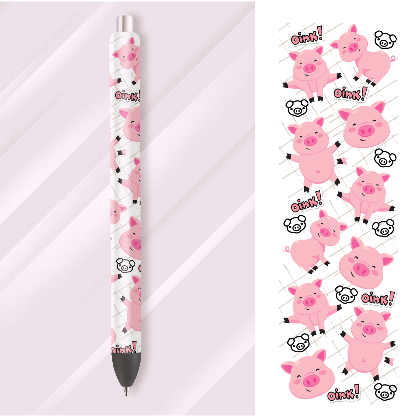 UV DTF Pen Wrap: Pig pen wrap sticker UVDTF100564