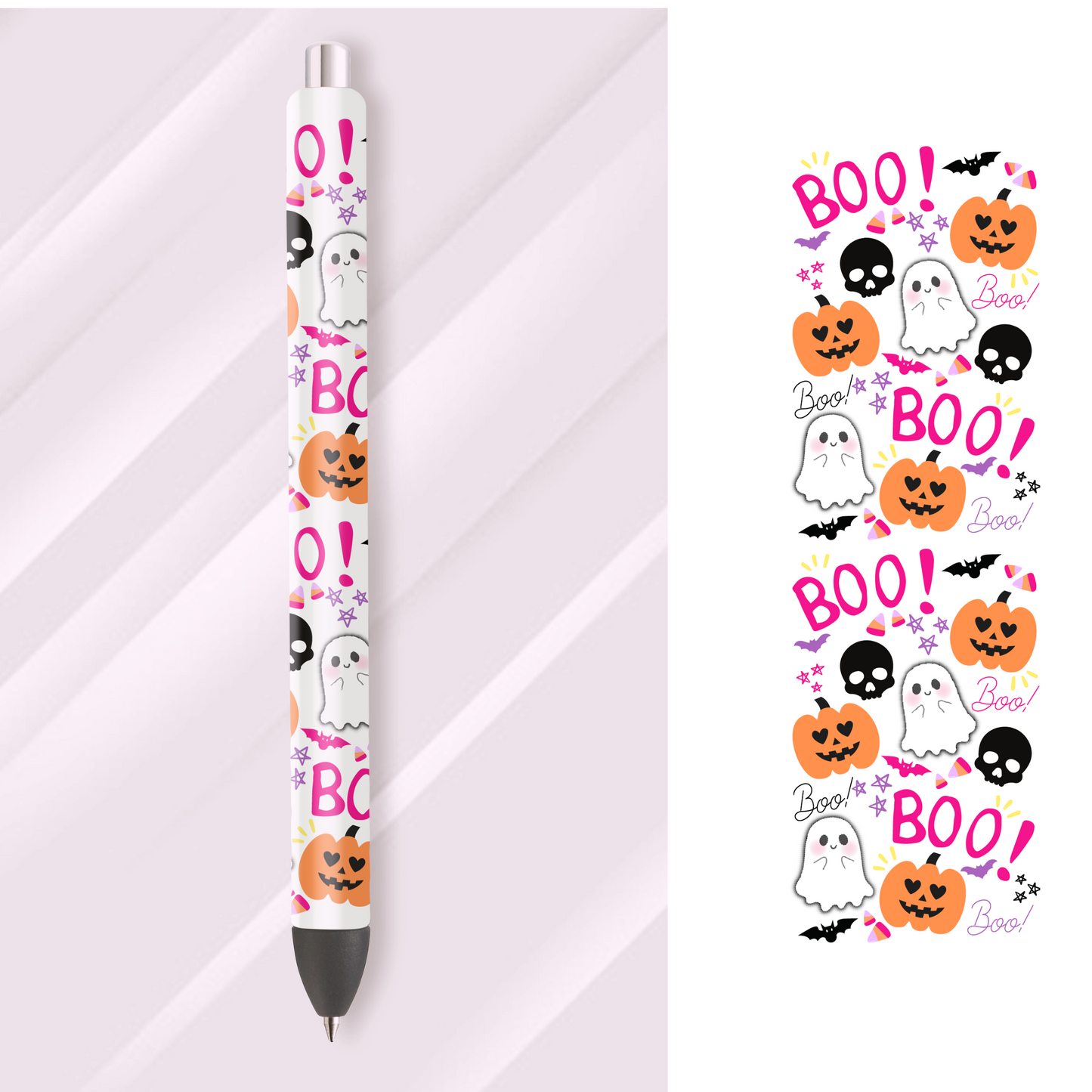 UV DTF Pen Wrap: Boo pen wrap sticker UVDTF100562