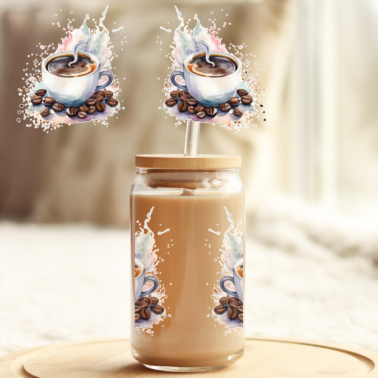 UV DTF , Ready to Use Sticker, Coffee UVDTF100222