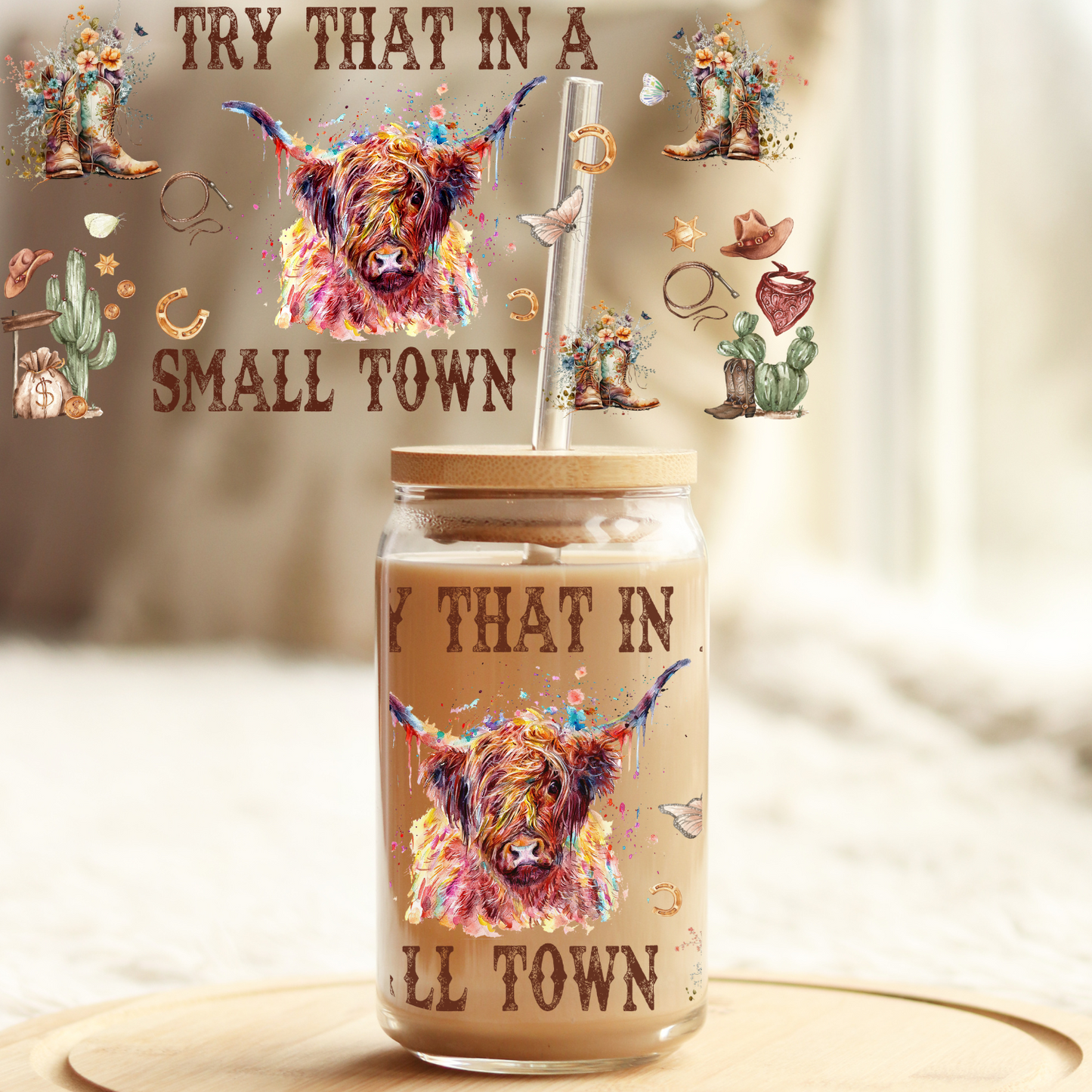 UV DTF , Ready to Use Sticker, Small Town UVDTF100218