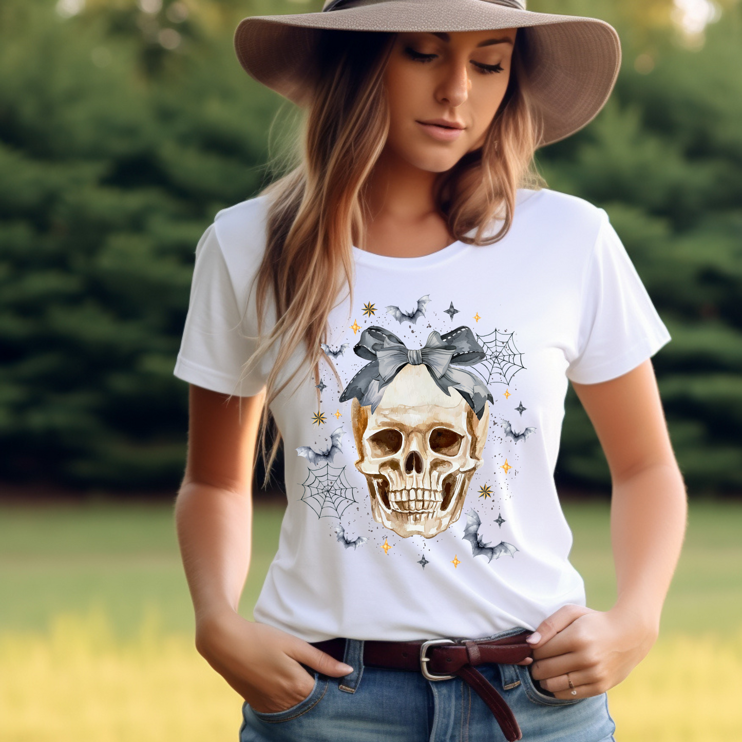DTF Shirt Transfer - Ready to Press - Halloween Skull - DTF100179
