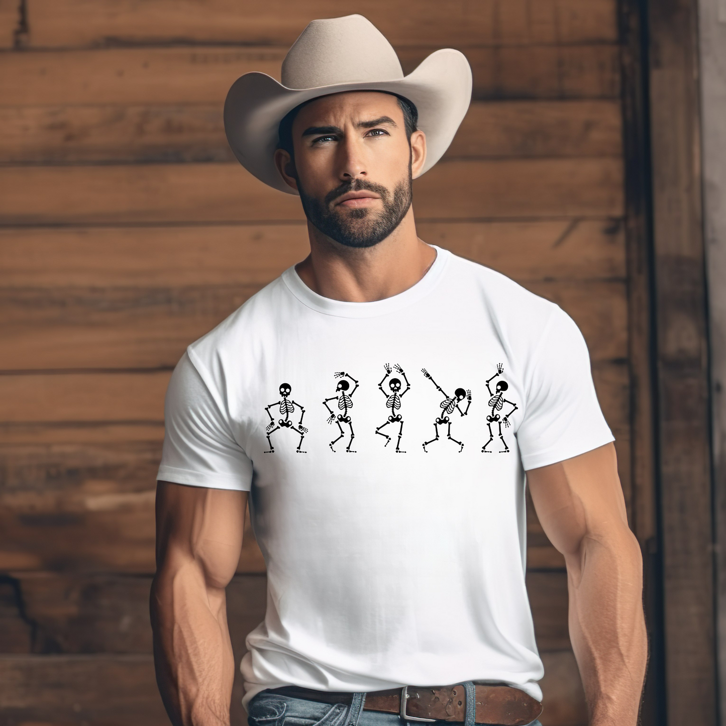 DTF Shirt Transfer - Ready to Press - Halloween Dancing Skeleton - DTF100168