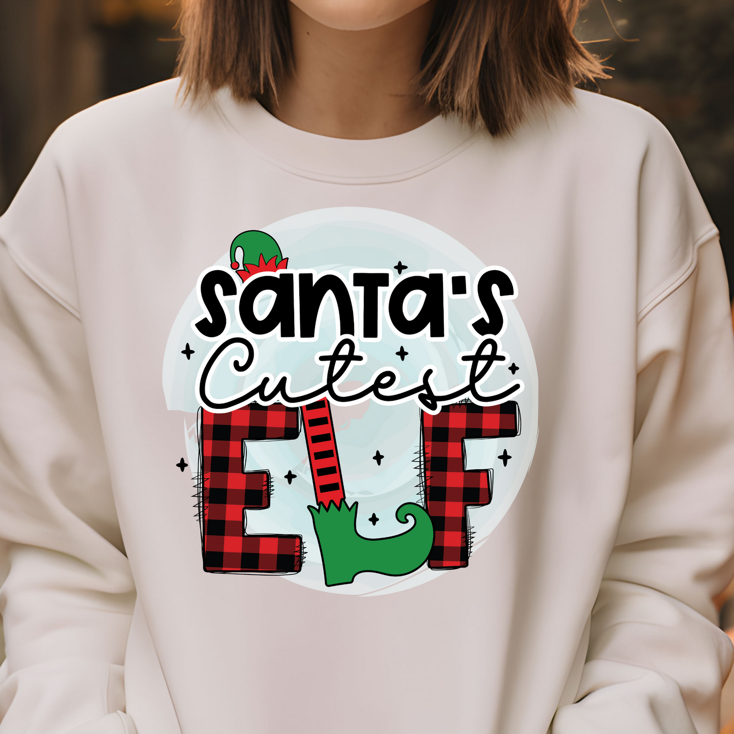 DTF Shirt Transfer - Ready to Press - Santa's Cutest Elf - DTF100201