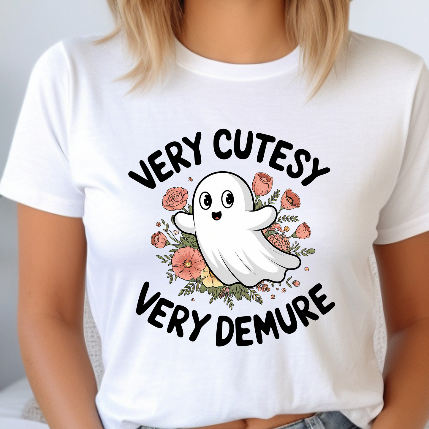 DTF Shirt Transfer - Ready to Press - Demure - DTF100224