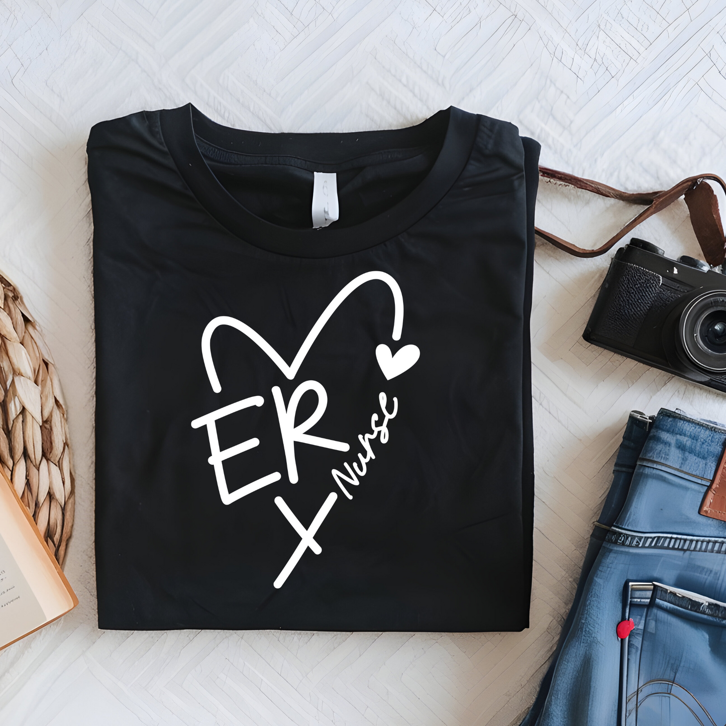 DTF Shirt Transfer - Ready to Press - ER Nurse White - DTF100289