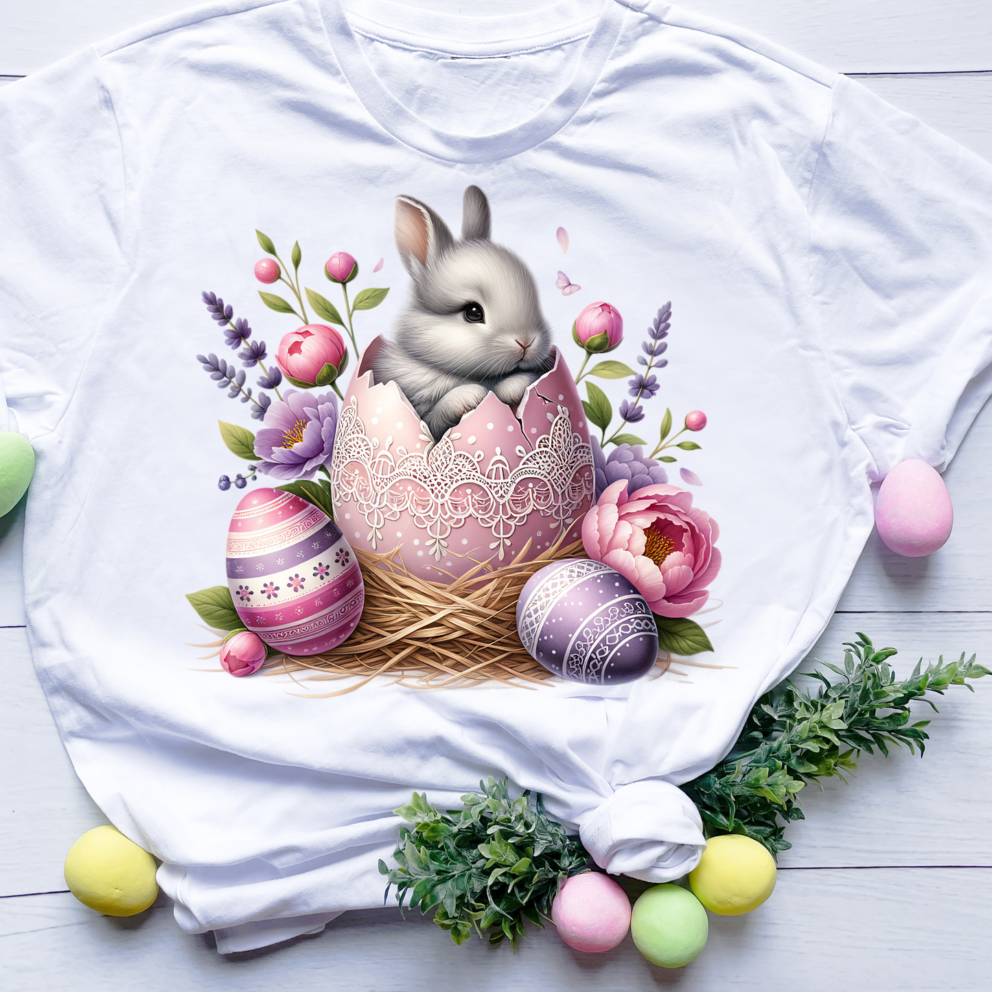 🎁 DTF Shirt Transfer - Ready to Press - Easter Bunny - DTF100529 (100% off)