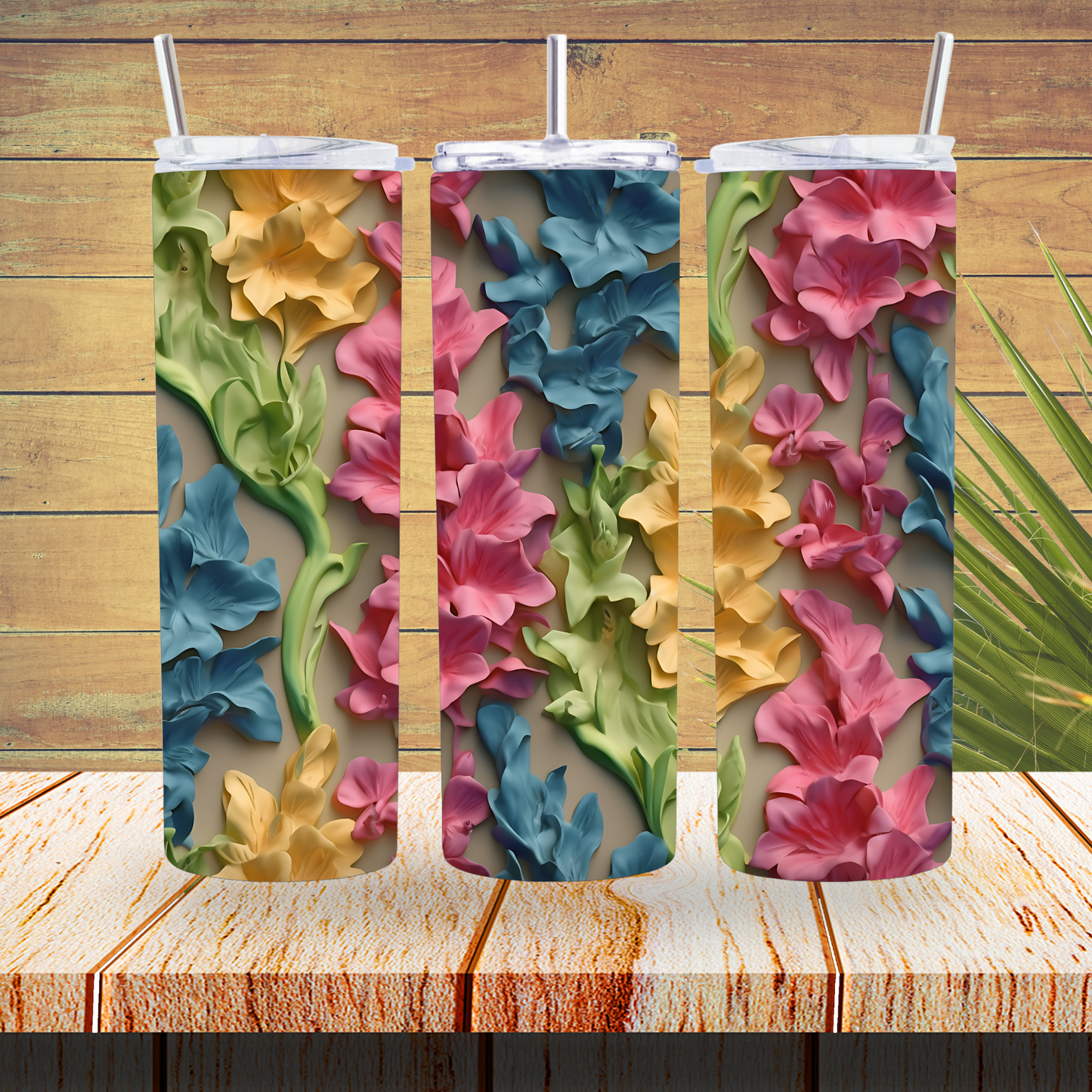 Tumbler Wraps - 3D Flowers - TW100114 - Cutey K Blanks