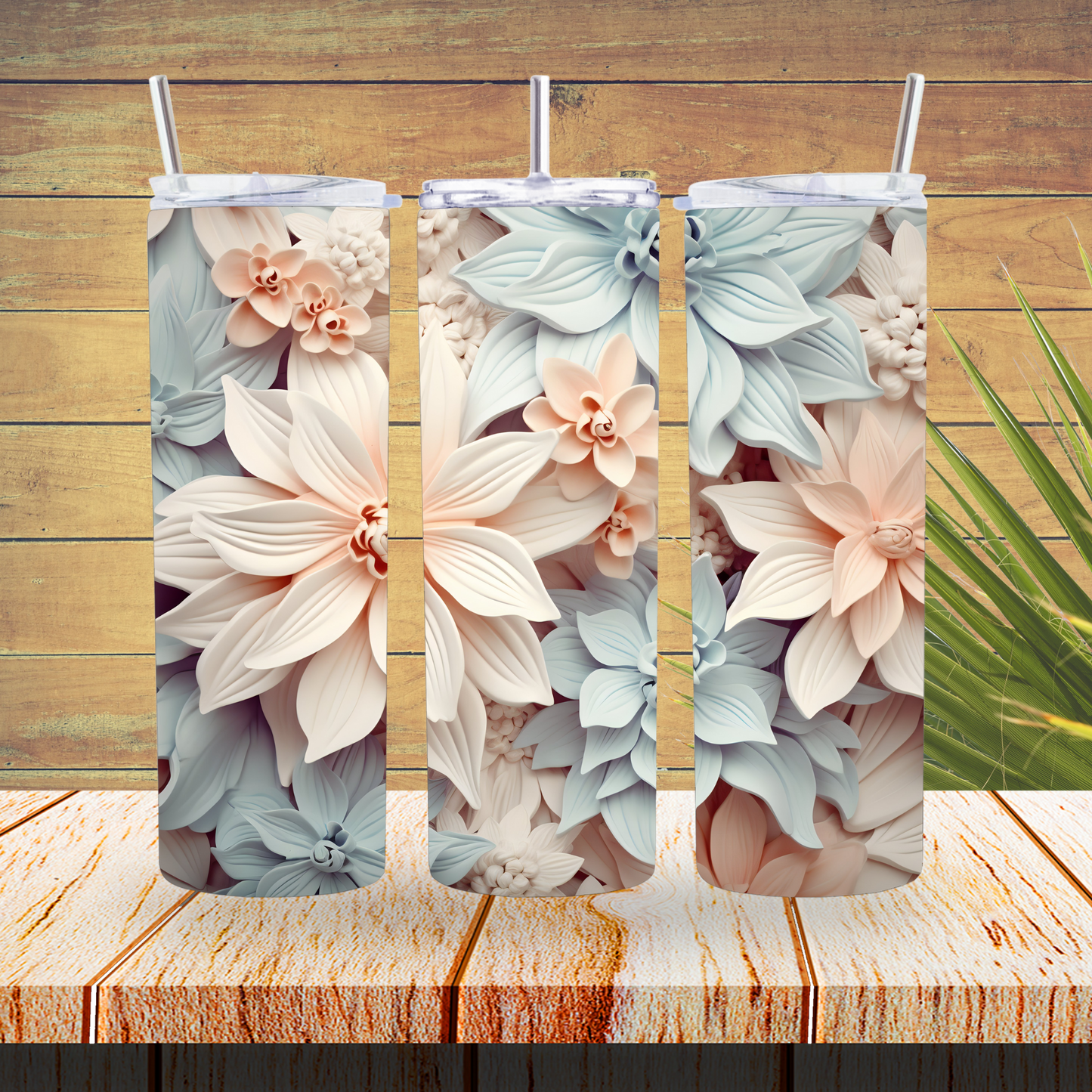 Tumbler Wraps - 3D Flowers - TW100124 - Cutey K Blanks