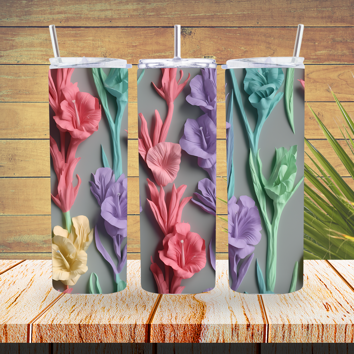 Tumbler Wraps - 3D Flowers - TW100116 - Cutey K Blanks