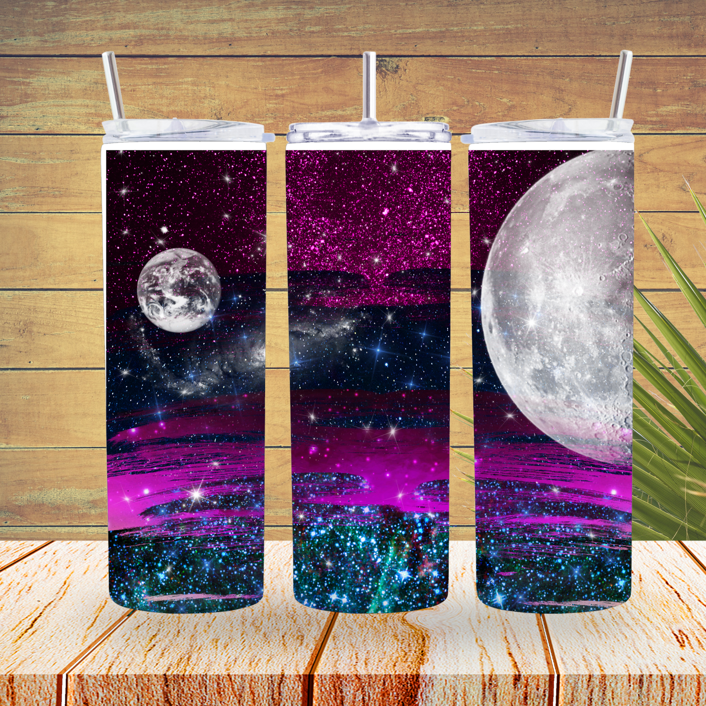 Ready to Ship - Sublimation or Vinyl - Tumbler Wraps - Galaxy Moon - TW100104