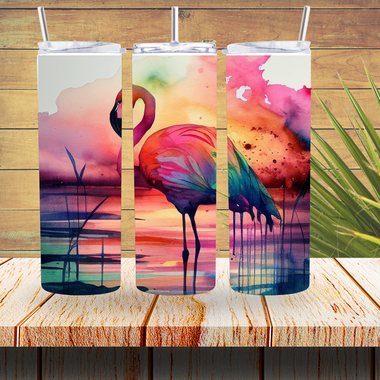Tumbler Wraps - Watercolour Flamingo - TW100111 - Cutey K Blanks