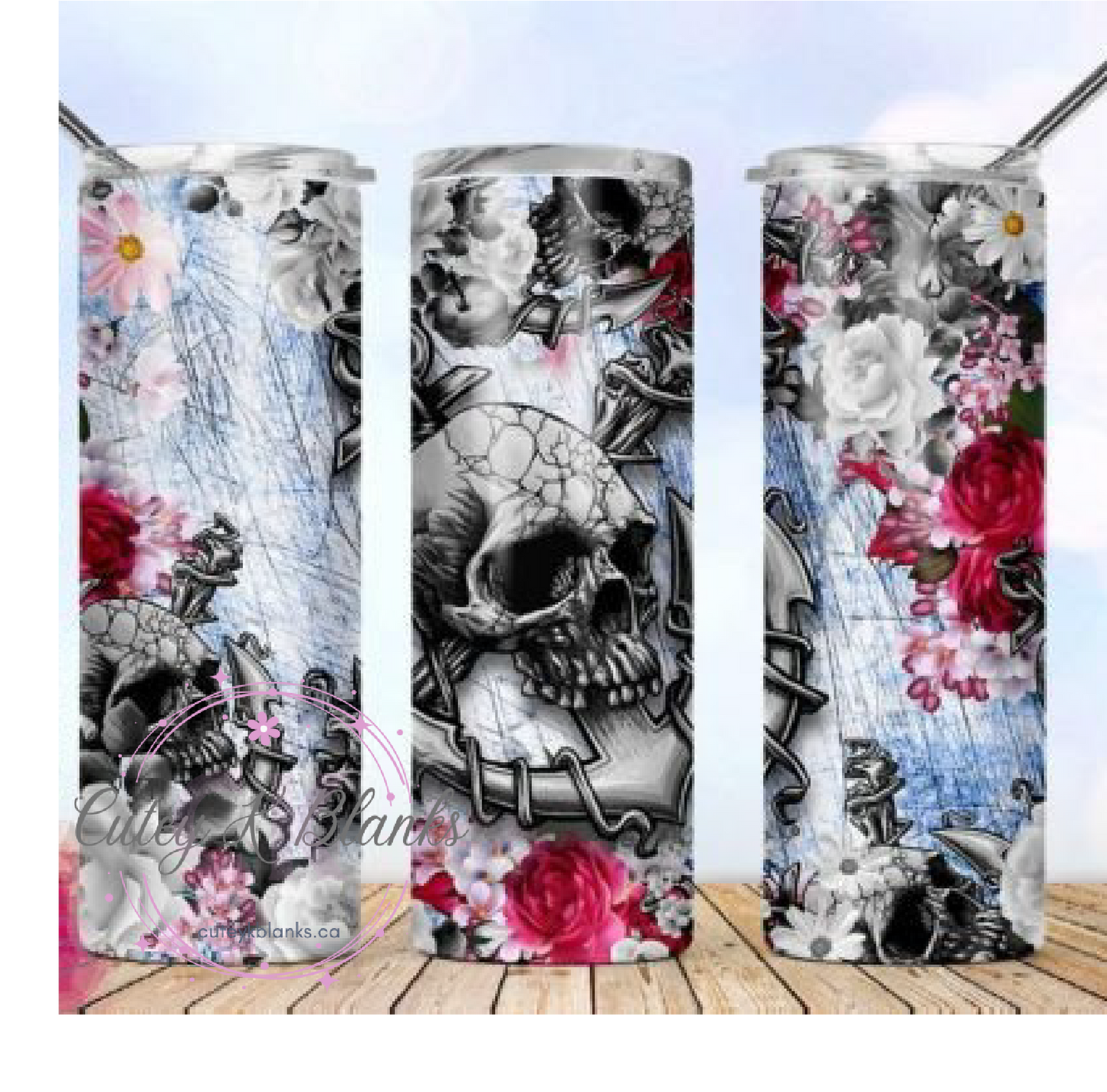 Tumbler Wraps - Skulls - TW100031 - Cutey K Blanks