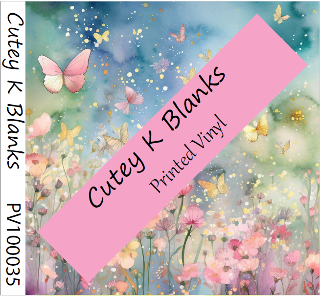 Printed Vinyl and HTV - Whimsical Butterfly - PV100035 - Cutey K Blanks