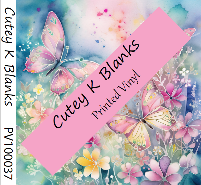 Printed Vinyl and HTV - Whimsical Butterfly - PV100037 - Cutey K Blanks