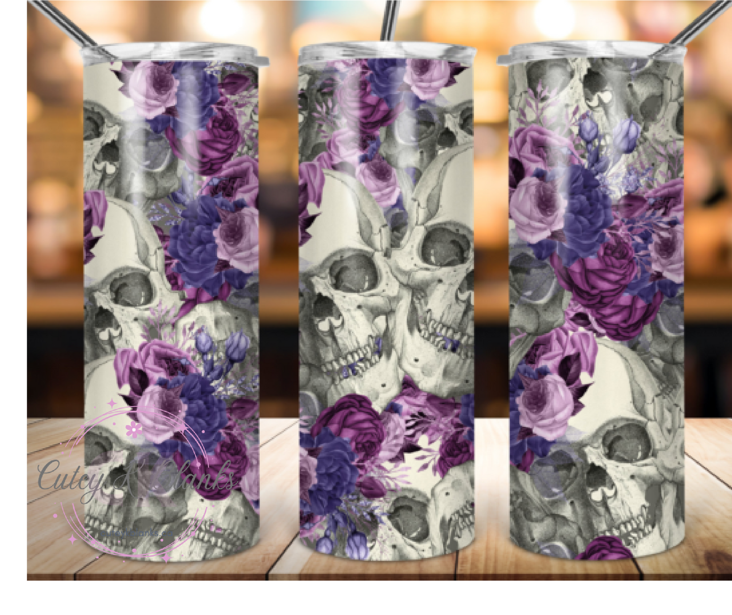 Tumbler Wraps - Skulls - TW100038 - Cutey K Blanks