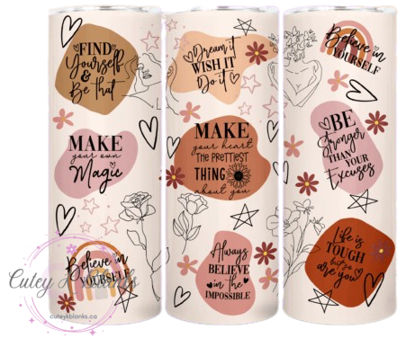 Tumbler Wraps - Postive Affirmations- TW100004 - Cutey K Blanks