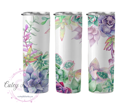 Tumbler Wraps - Watercolor Succulents - TW100001 - Cutey K Blanks