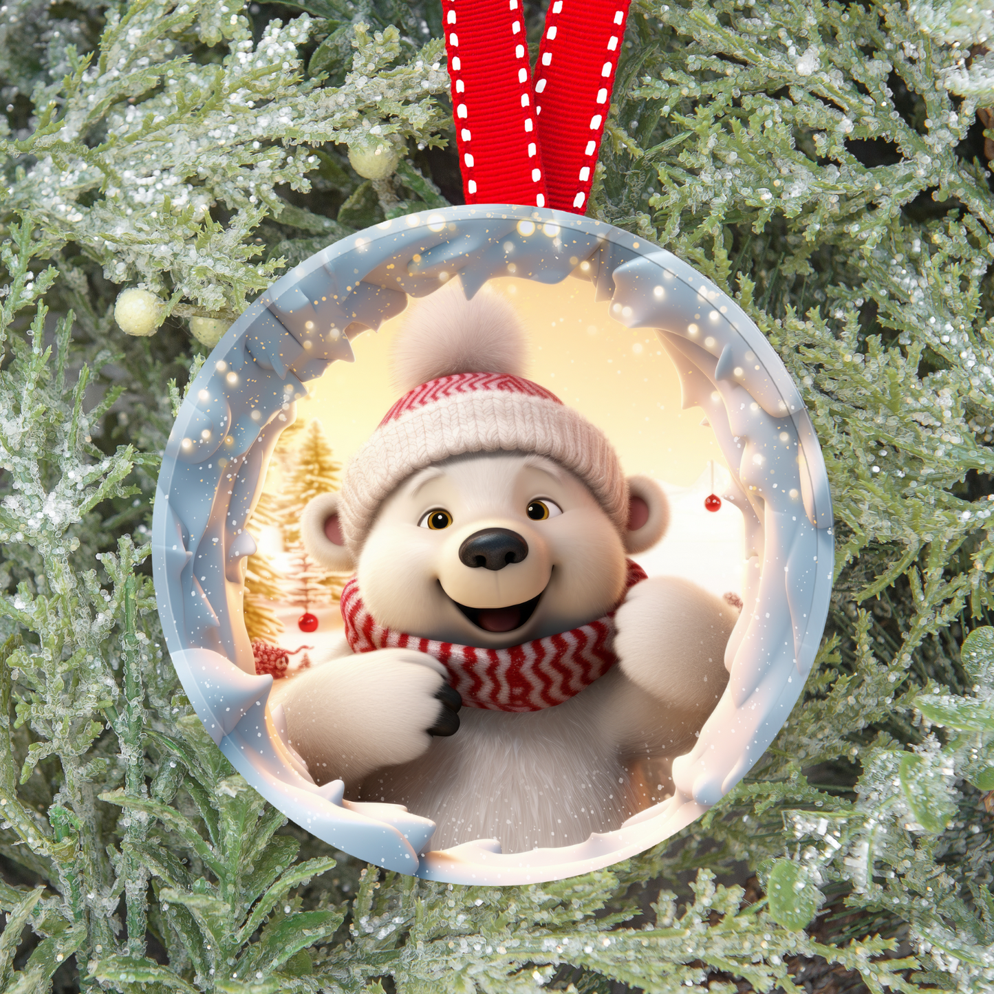 Sublimation Transfer Print - Ready to Press - Sublimation Ornaments - Polar Bear - S100006