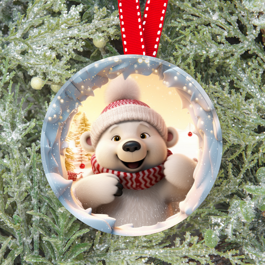 Sublimation Transfer Print - Ready to Press - Sublimation Ornaments - Polar Bear - S100006