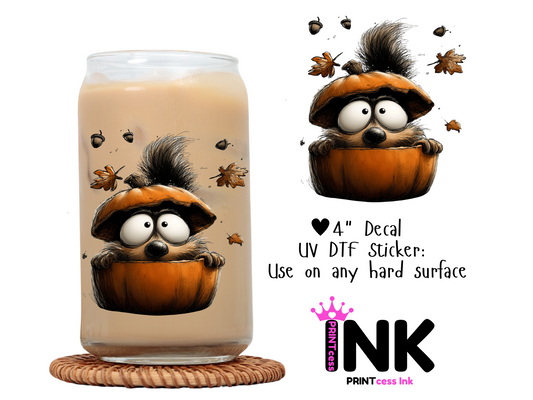 Halloween Funny Animal UVDTF100587 UV DTF Sticker | Ready to Apply Decal | Waterproof Permanent Sticker for Tumblers, Cups, Laptops, and More| Tumbler Cup Decal 4" UV DTF  Sticker: