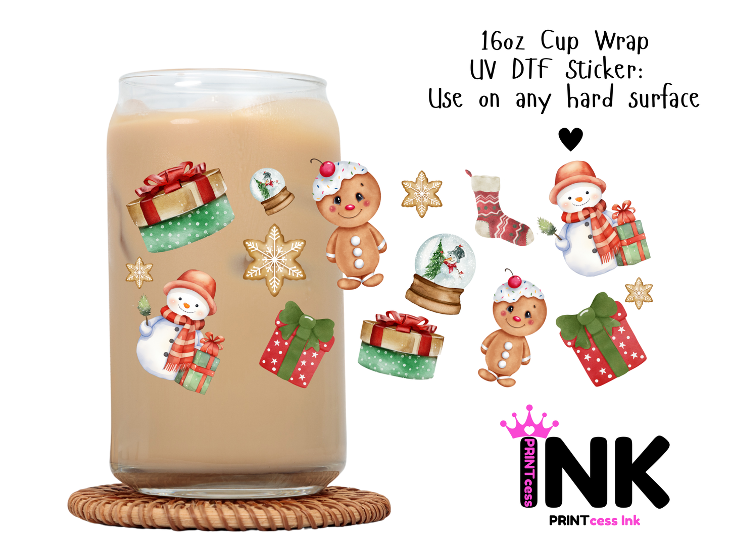 Winter UVDTF100714 UV DTF Sticker | Ready to Apply Decal | Waterproof Permanent Sticker for Tumblers, Cups, Laptops, and More| Tumbler Cup Decal 4" UV DTF  Sticker