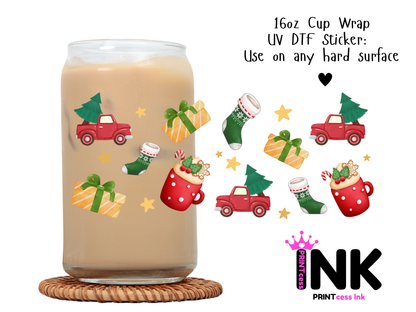 Winter UVDTF100713 UV DTF Sticker | Ready to Apply Decal | Waterproof Permanent Sticker for Tumblers, Cups, Laptops, and More| Tumbler Cup Decal 4" UV DTF  Sticker