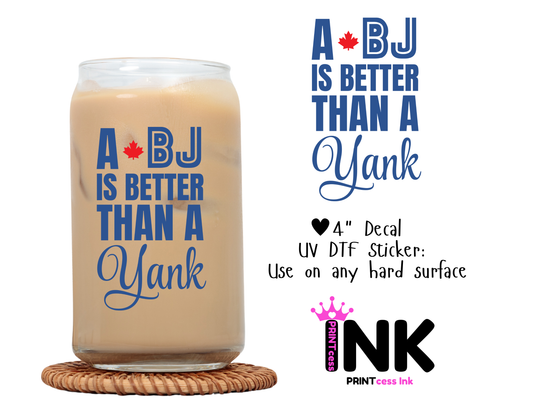🎁 Blue Jays UVDTF100621 UV DTF Sticker | Ready to Apply Decal | Waterproof Permanent Sticker for Tumblers, Cups, Laptops, and More| Tumbler Cup Decal 4" UV DTF  Sticker (100% off)