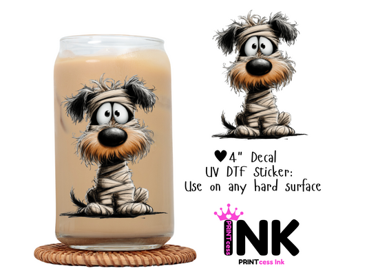 Halloween Funny Animal UVDTF100586 UV DTF Sticker | Ready to Apply Decal | Waterproof Permanent Sticker for Tumblers, Cups, Laptops, and More| Tumbler Cup Decal 4" UV DTF  Sticker: