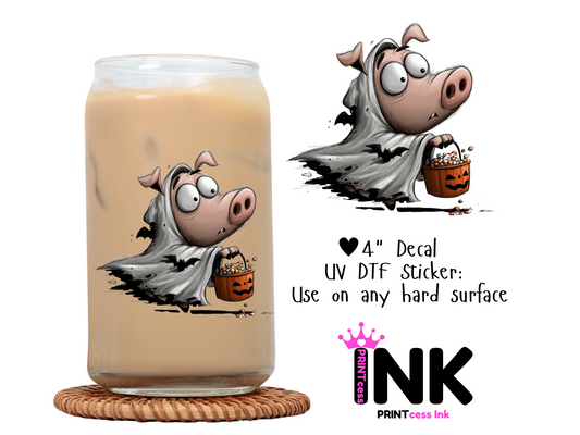 Halloween Funny Animal UVDTF100584 UV DTF Sticker | Ready to Apply Decal | Waterproof Permanent Sticker for Tumblers, Cups, Laptops, and More| Tumbler Cup Decal 4" UV DTF  Sticker: