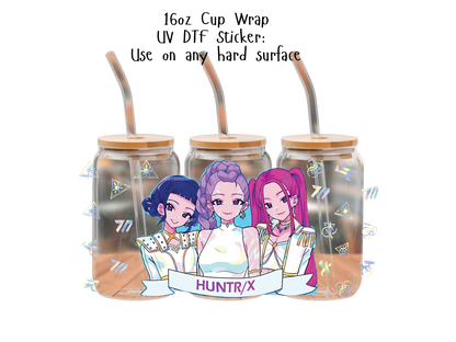 Huntrix UVDTF100781 UV DTF Sticker | Ready to Apply Decal | Waterproof Permanent Sticker for Tumblers, Cups, Laptops, and More| Tumbler Cup Decal 4" UV DTF  Sticker
