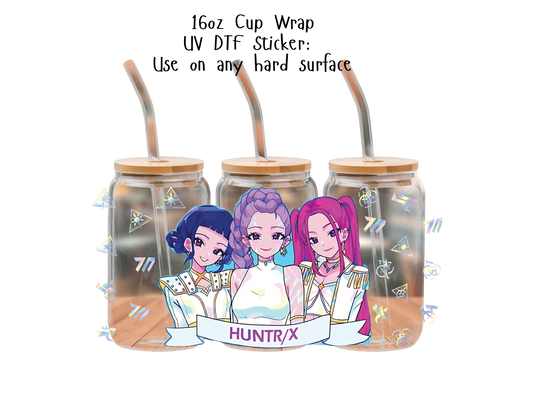 Huntrix UVDTF100781 UV DTF Sticker | Ready to Apply Decal | Waterproof Permanent Sticker for Tumblers, Cups, Laptops, and More| Tumbler Cup Decal 4" UV DTF  Sticker