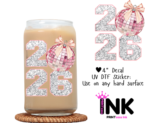 New Years UVDTF100698 UV DTF Sticker | Ready to Apply Decal | Waterproof Permanent Sticker for Tumblers, Cups, Laptops, and More| Tumbler Cup Decal 4" UV DTF  Sticker