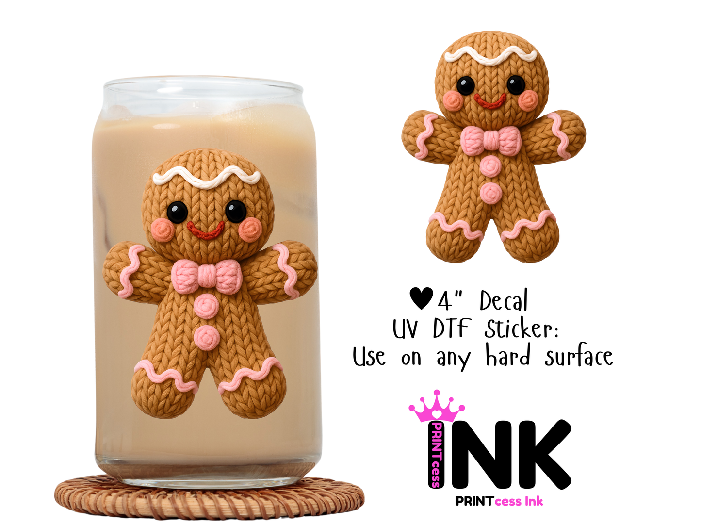 Christmas UVDTF100654 UV DTF Sticker | Ready to Apply Decal | Waterproof Permanent Sticker for Tumblers, Cups, Laptops, and More| Tumbler Cup Decal 4" UV DTF  Sticker