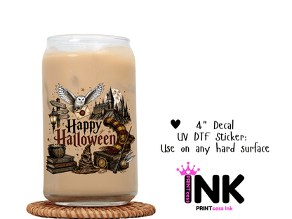 Halloween UVDTF100812 UV DTF Sticker | Ready to Apply Decal | Waterproof Permanent Sticker for Tumblers, Cups, Laptops, and More| Tumbler Cup Decal 4" UV DTF  Sticker
