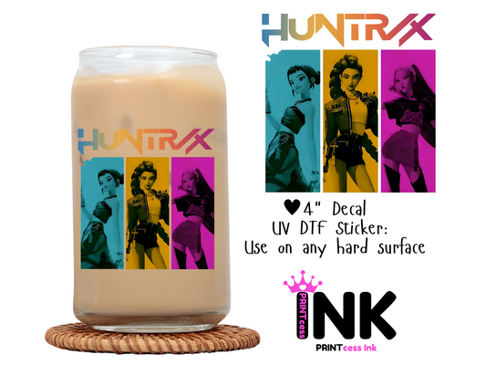 Huntrix UVDTF100578 UV DTF Sticker | Ready to Apply Decal | Waterproof Permanent Sticker for Tumblers, Cups, Laptops, and More| Tumbler Cup Decal 4" UV DTF  Sticker: