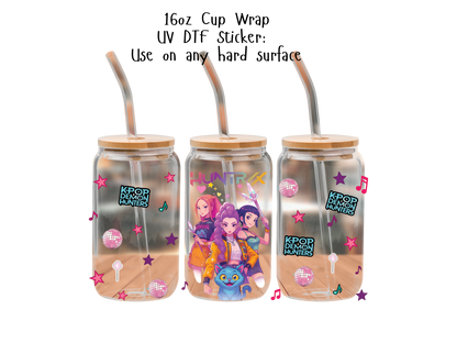 Huntrix UVDTF100780 UV DTF Sticker | Ready to Apply Decal | Waterproof Permanent Sticker for Tumblers, Cups, Laptops, and More| Tumbler Cup Decal 4" UV DTF  Sticker (Copy)