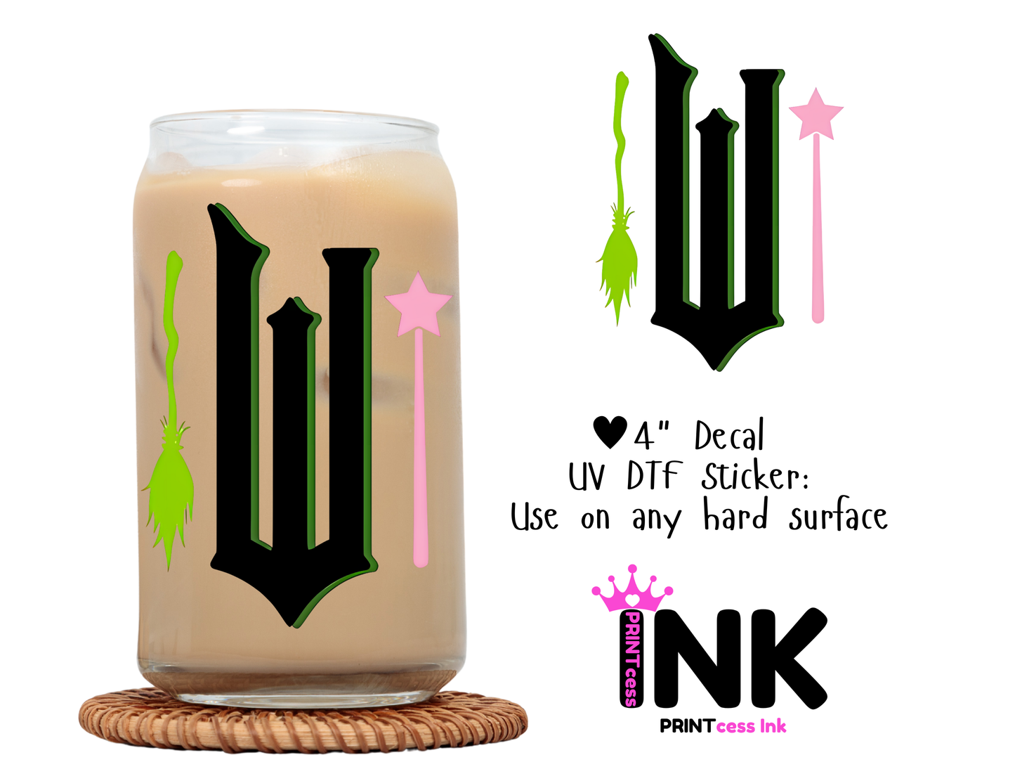 Wicked UVDTF100632 UV DTF Sticker | Ready to Apply Decal | Waterproof Permanent Sticker for Tumblers, Cups, Laptops, and More| Tumbler Cup Decal 4" UV DTF  Sticker