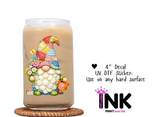 Patchwork UVDTF100768 UV DTF Sticker | Ready to Apply Decal | Waterproof Permanent Sticker for Tumblers, Cups, Laptops, and More| Tumbler Cup Decal 4" UV DTF  Sticker