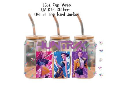 Huntrix UVDTF100795 UV DTF Sticker | Ready to Apply Decal | Waterproof Permanent Sticker for Tumblers, Cups, Laptops, and More| Tumbler Cup Decal 4" UV DTF  Sticker