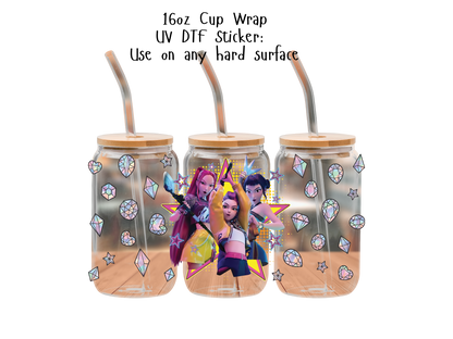 Huntrix UVDTF100791 UV DTF Sticker | Ready to Apply Decal | Waterproof Permanent Sticker for Tumblers, Cups, Laptops, and More| Tumbler Cup Decal 4" UV DTF  Sticker