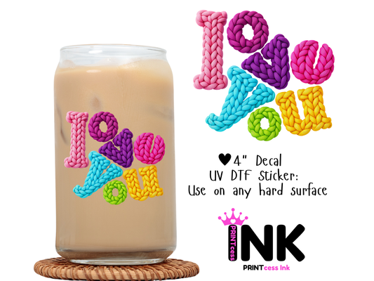 🎁 Valentines Heart UVDTF100738 UV DTF Sticker | Ready to Apply Decal | Waterproof Permanent Sticker for Tumblers, Cups, Laptops, and More| Tumbler Cup Decal 4" UV DTF  Sticker (100% off)