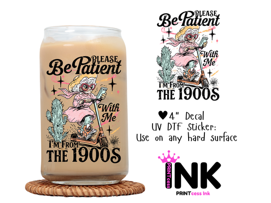 From the 1900's UVDTF100599 UV DTF Sticker | Ready to Apply Decal | Waterproof Permanent Sticker for Tumblers, Cups, Laptops, and More| Tumbler Cup Decal 4" UV DTF  Sticker